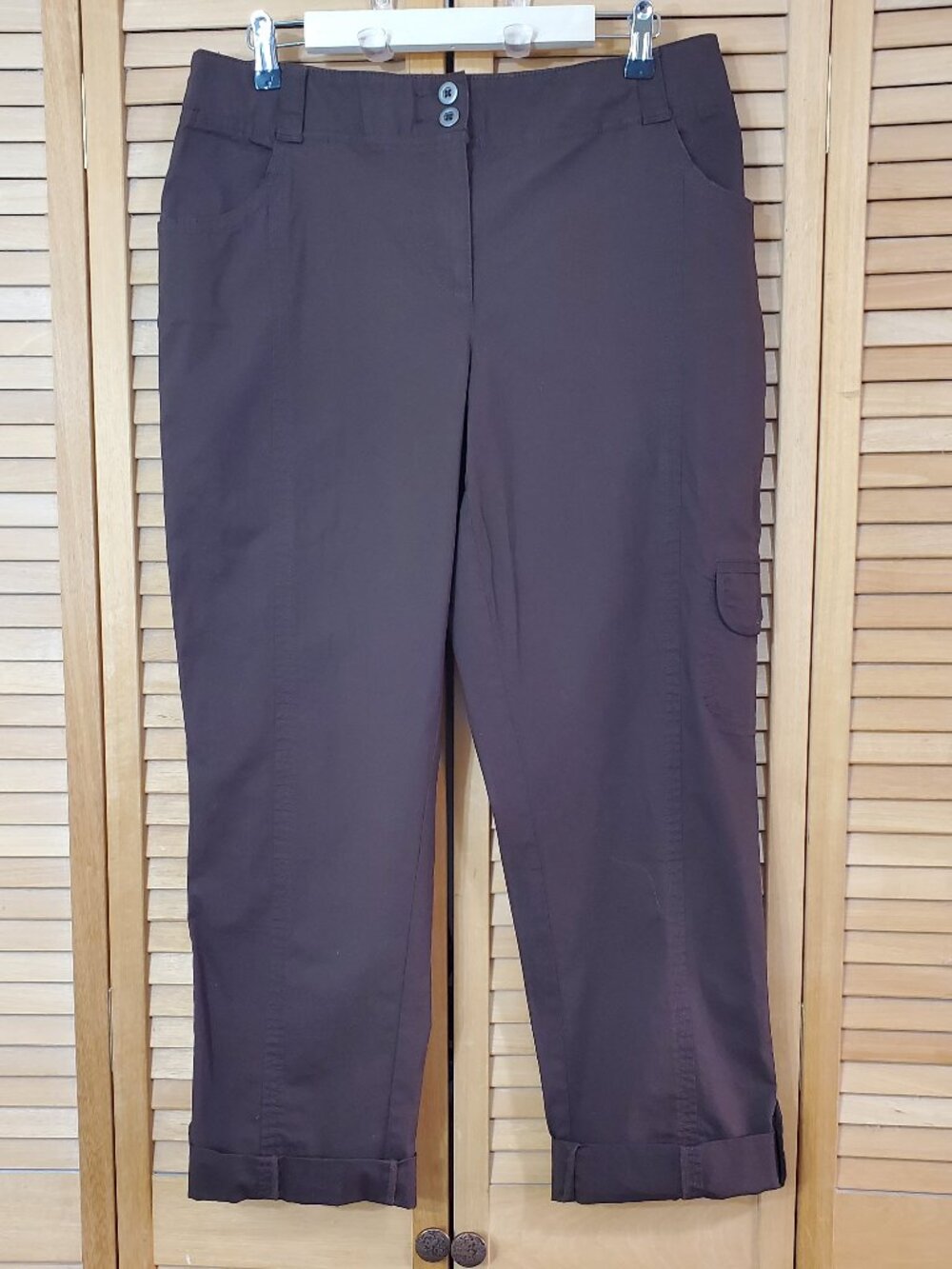 Chico's Convertible Poplin Cargo Roll-Tab Pants Size 1.5 (10)